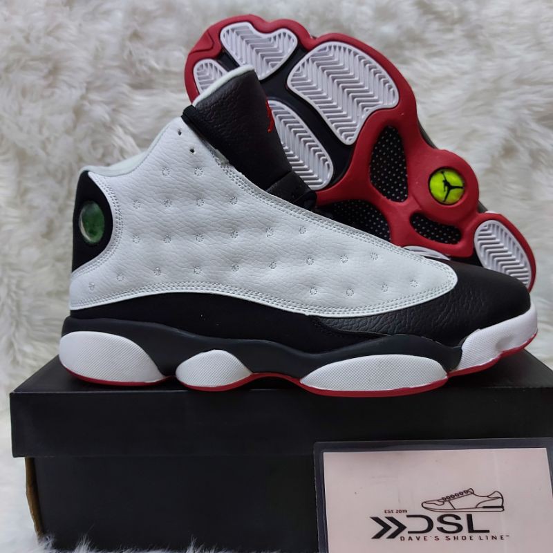 Jordan 13 cheap white black red