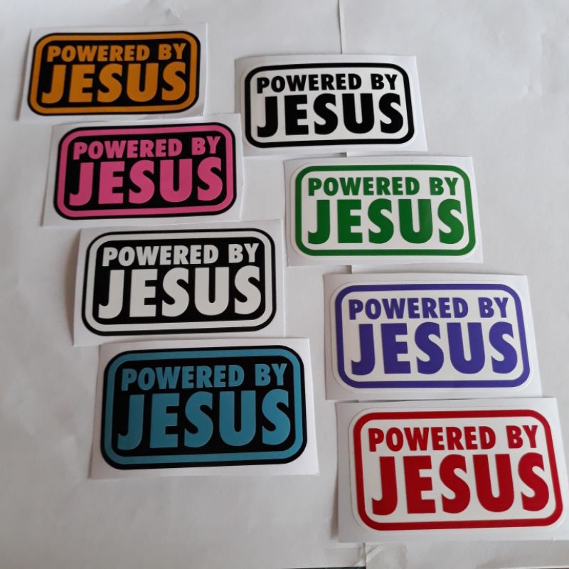Powered by Jesus Sticker Decals in 8 Color Choices | Shopee Philippines