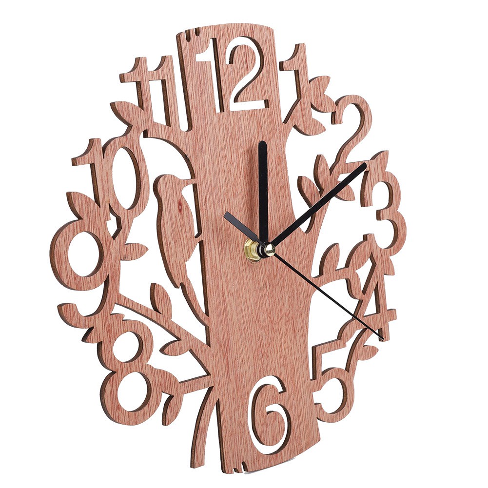 【Fast Delivery】Wooden 3D Modern Round Tree DIY Wall Clock Surface