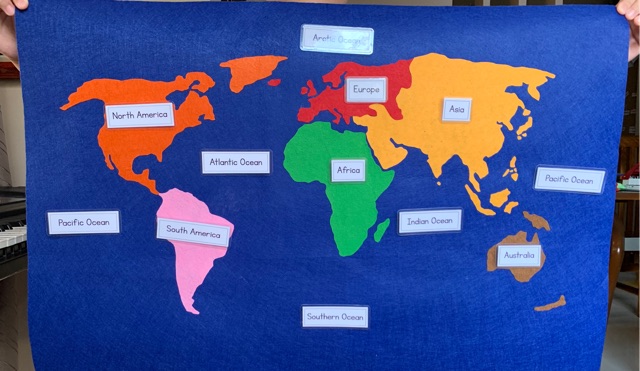 Montessori Continent Map - Colored Felt Continent Map | Shopee Philippines