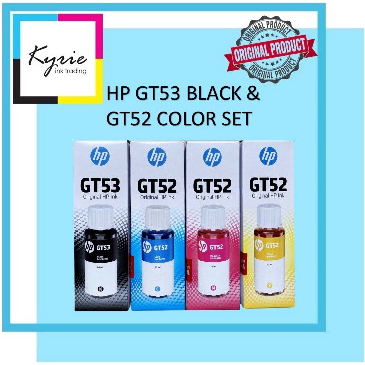 GT51/GT53 and GT52 Original Ink Bottle Set of 4 Colors (Black,Cyan ...