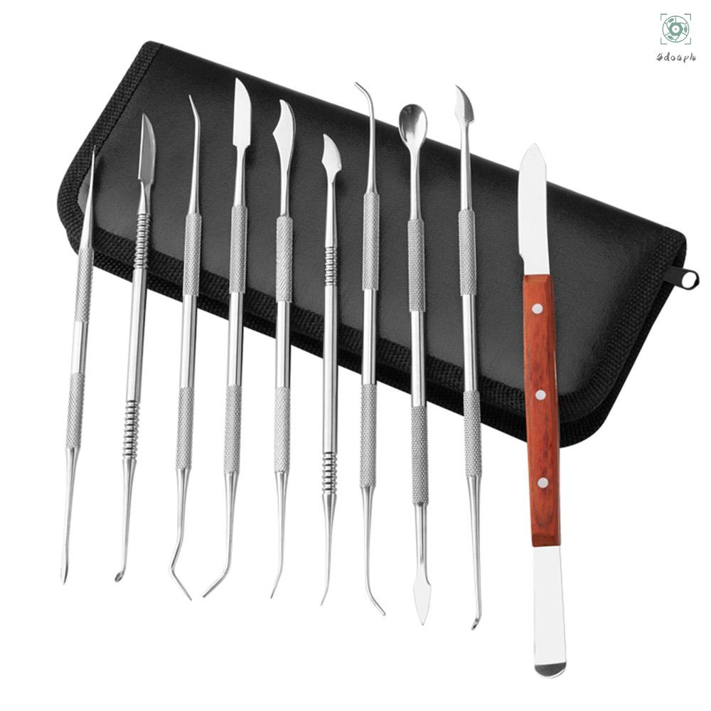 LD Stainless Steel Wax Carvers Set Double Ended Wax Carver with Storage