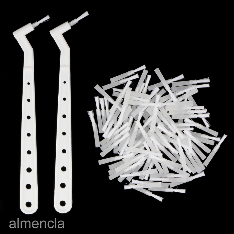 100 Pieces Replaceable Brush Applicator Tips+ 2 Pieces Brush Handles ...