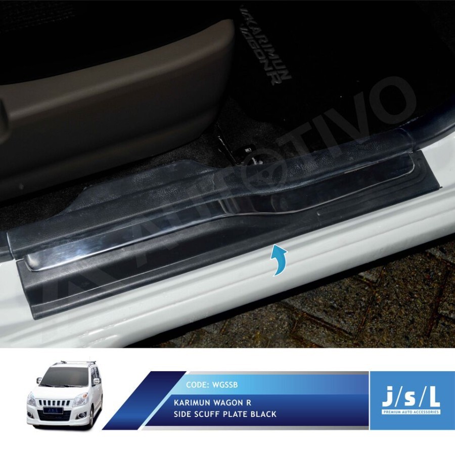 HITAM Karimun Wagon R Side Scuff Plate Side Sill Plate Black Black ...