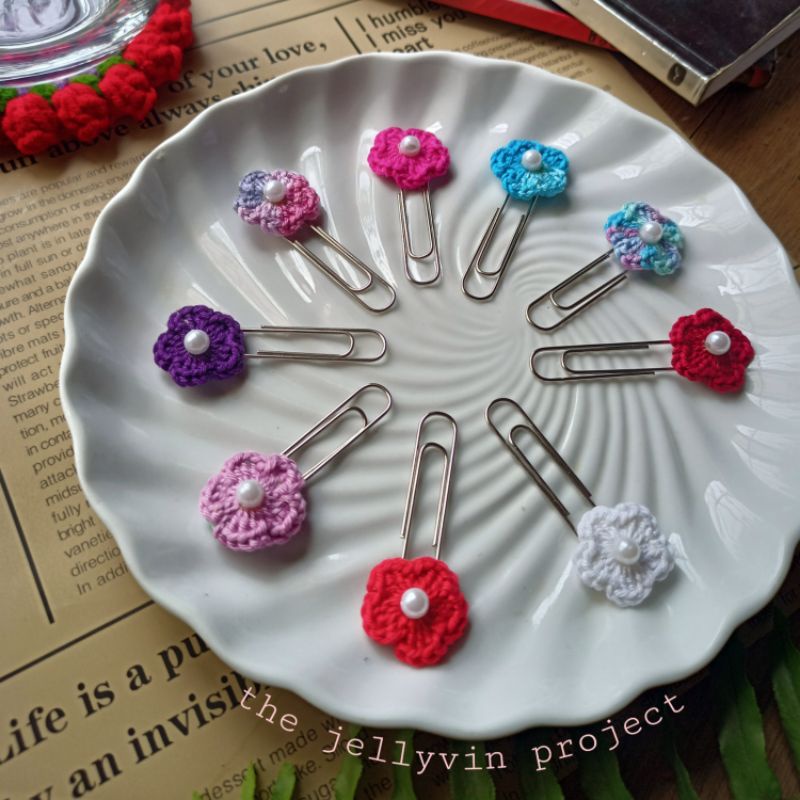 Flower Paper Clip (Handmade Crochet) (LARGE SIZE) | Shopee Philippines