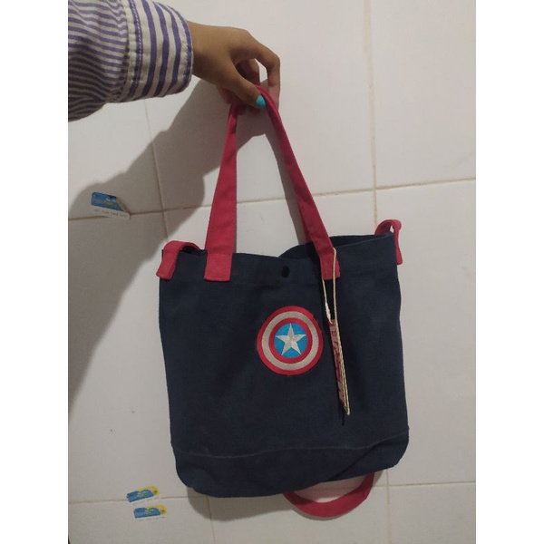 Miniso x Marvel Tote Bag Captain America Totebag Miniso Shopee