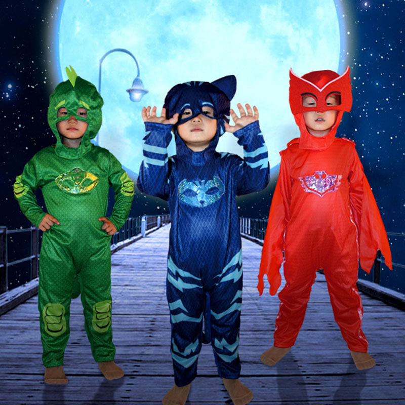 Pj Masks Cosplay Costume Catboy Owlette Gekko Kids Coat Tops Halloween