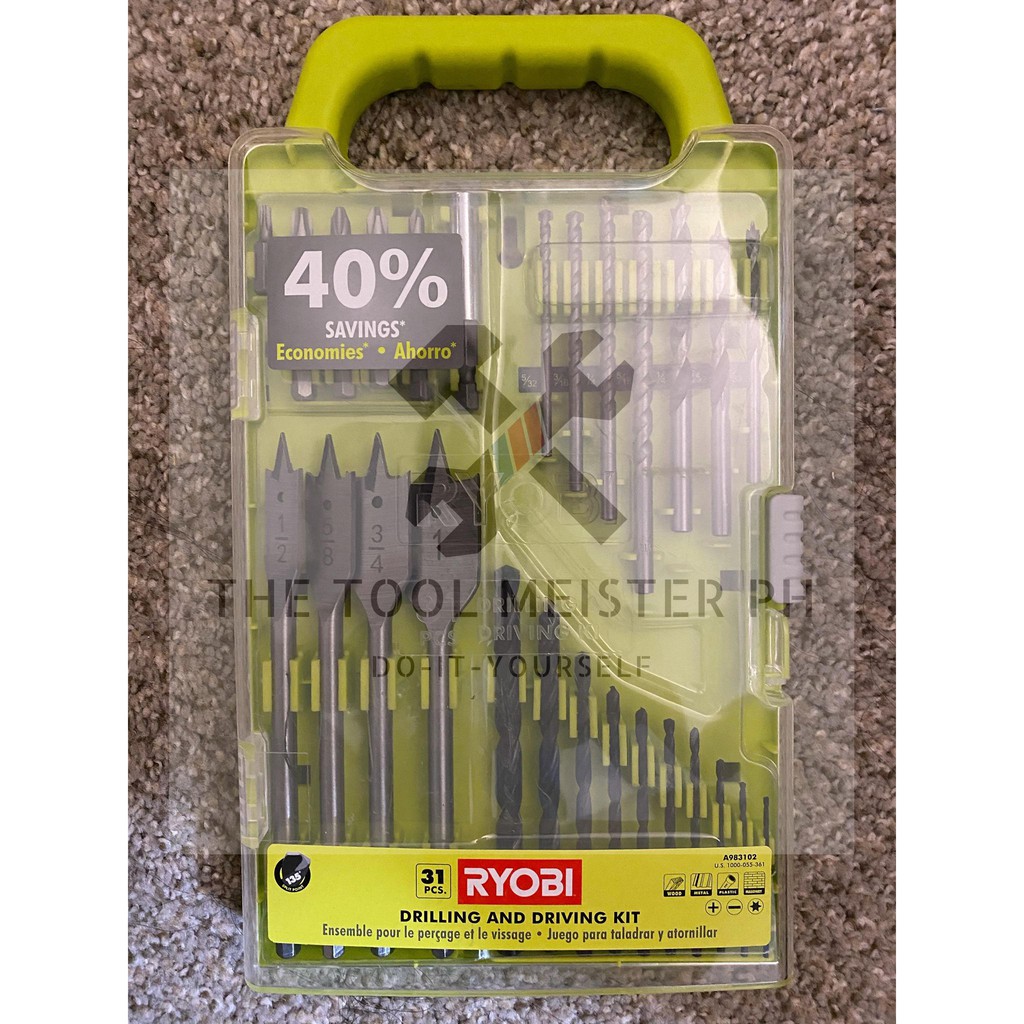 Ryobi 31 piece online drilling and driving kit