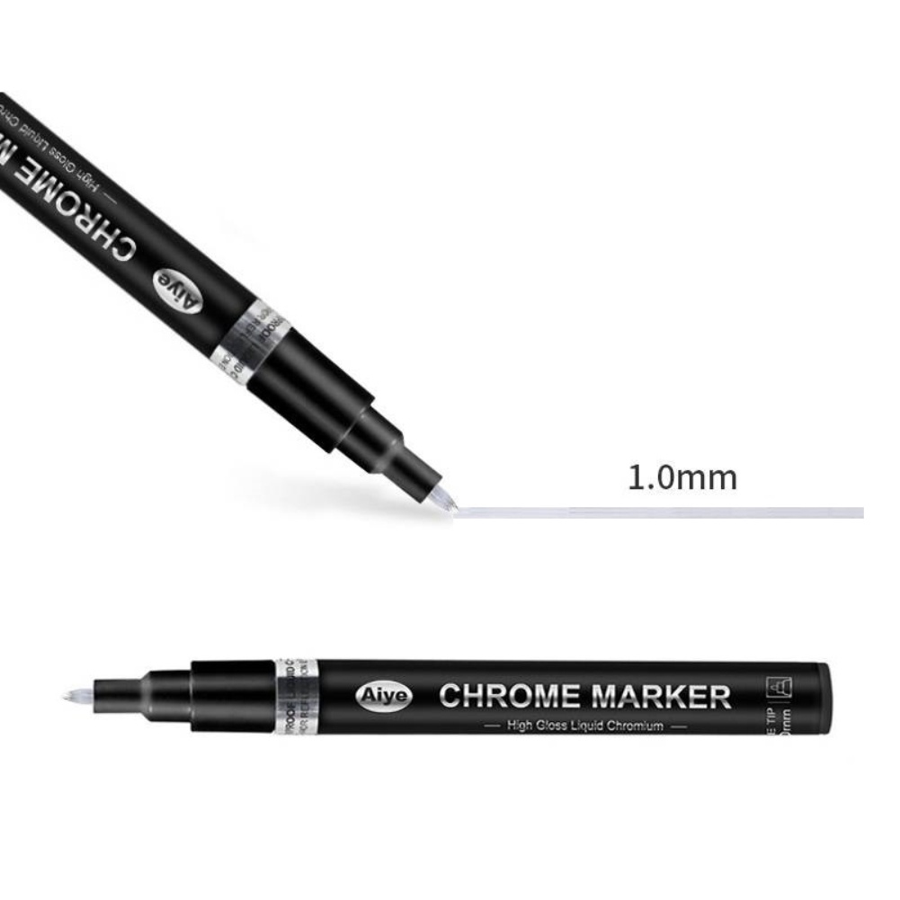 Metallic Liquid Chrome Mirror Marker Pen Gold Silver Copper Waterproof Mirror Reflective Paint