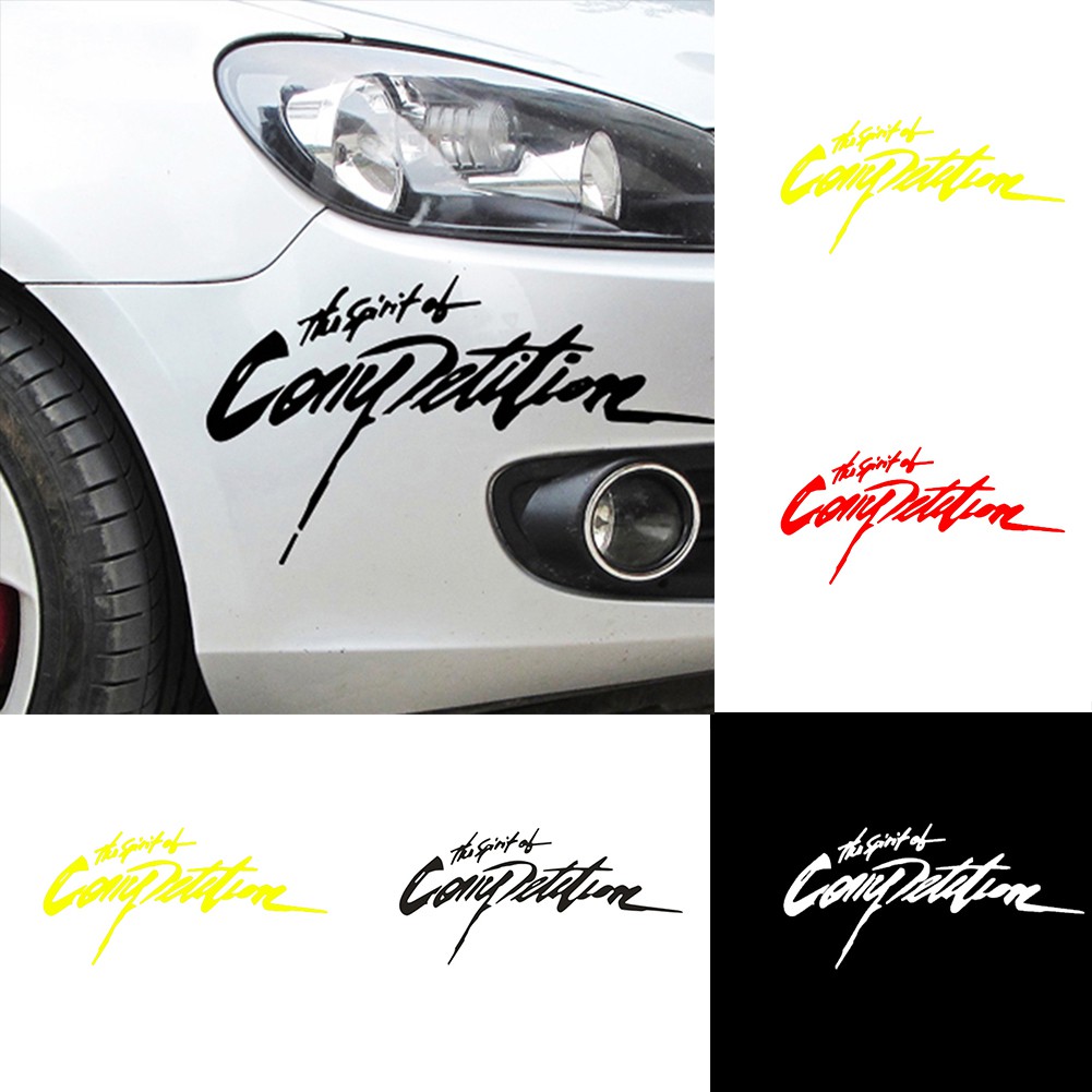 The Spirit of Competition Letter Reflective Racing Car Decoration ...