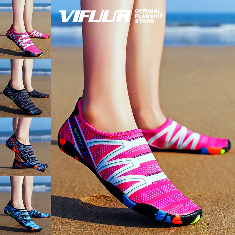 VIFUUR Aqua shoes for Womens Mens Barefoot Quick Dry Beach Shoes Rubber No Slip Water Sports Shoes Shopee Philippines