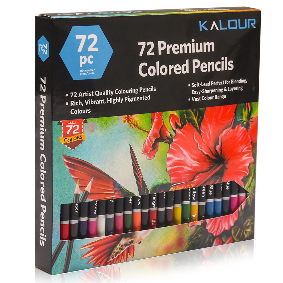 KALOUR 72 Color Artistic Oily Pencil Lead Drawing Brush Wooden Pencil ...