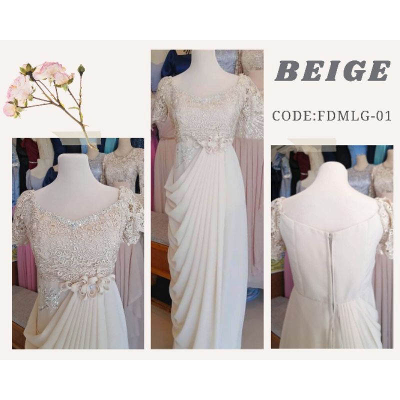 LOVENESS BOUTIQUE Simple Elegant LONG GOWN "𝙁𝘿𝙈𝙇𝙂-01" for Wedding ...