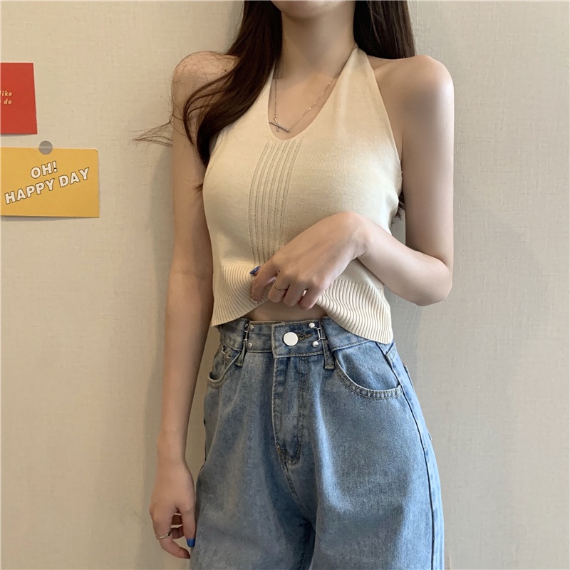 [Ready stock] Small Suspender Vest Summer Women's Hanging Neck ...