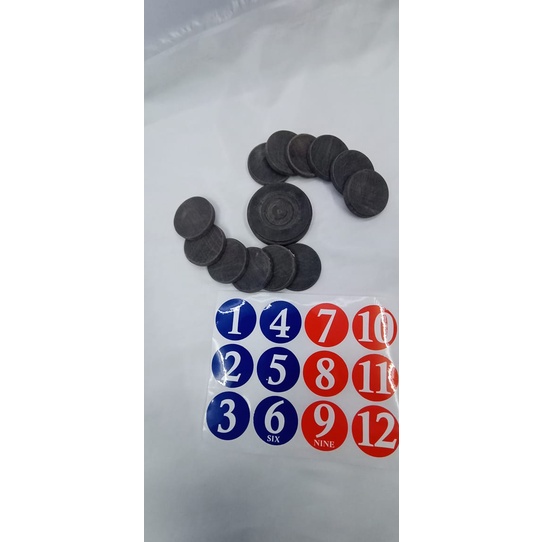 1 Set. KAMAGONG PICHAS w/ STICKER NUMBER FOR POOL TABLE/PICHAS GAMIT SA ...