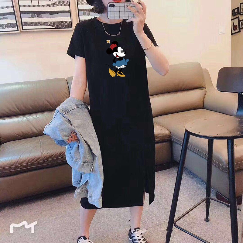 T shirt dress korean on sale style