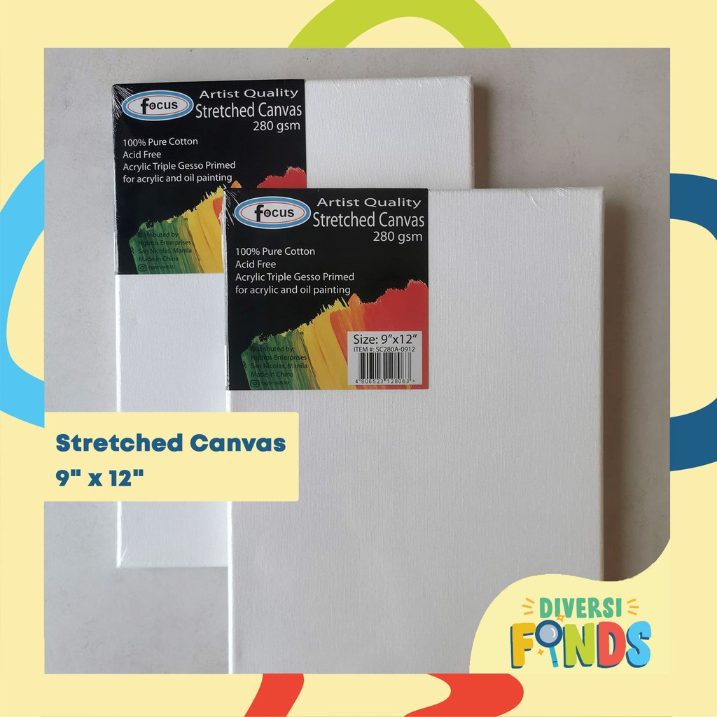 1PC Focus Stretched Canvas - Artist Quality 280gsm - 100% Pure Cotton ...