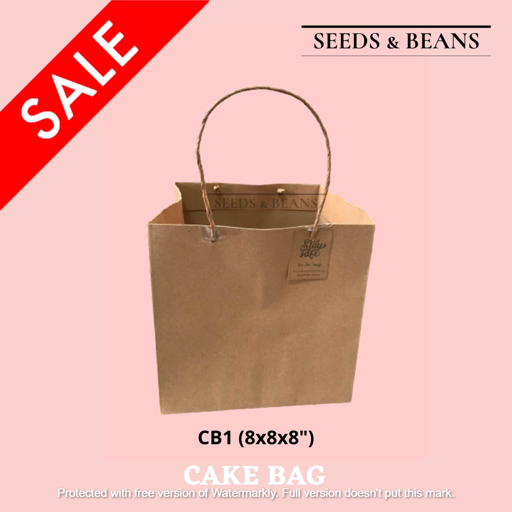 Cake bag / Pastry bag / THICK Kraft Bag / Brown Paper Bag / Paperbag ...