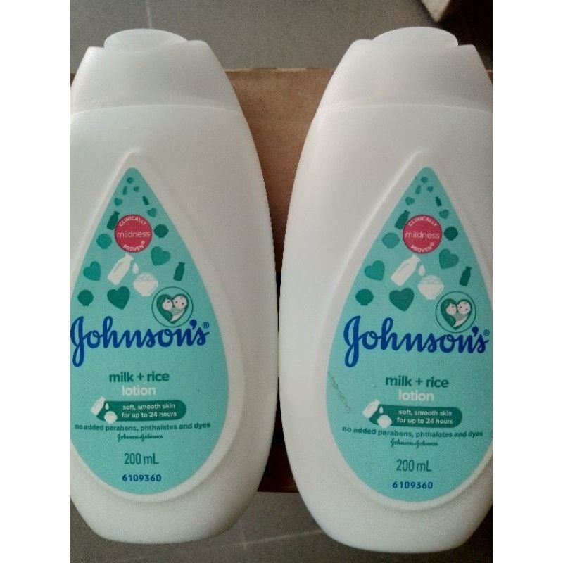 Johnson's Body Lotion Contains Rice Milk 200ml Shopee Philippines