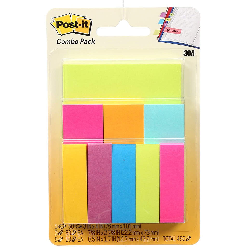 Postit Tabs & Flags Combo, Flags, Page Markers Pack • Assorted Colors