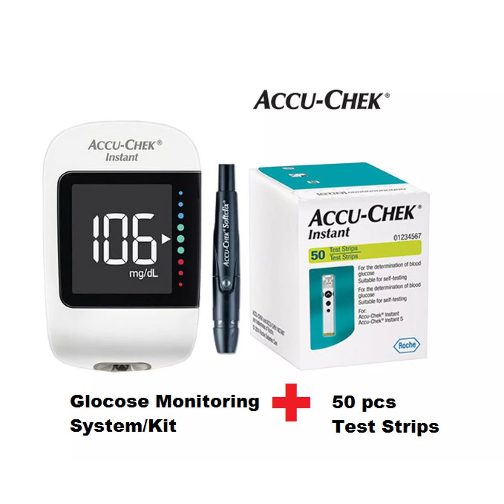 ACCU CHEK Instant Blood Glucose Monitoring Meter System Kit + 50pcs