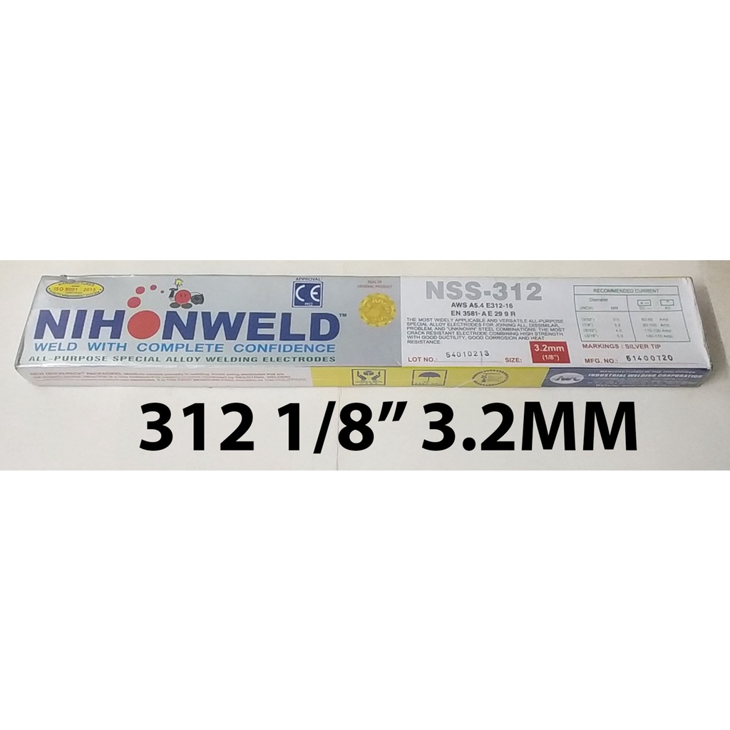 NIHONWELD SS WELDING ROD 312 1/8" 3.2MM NSS312 ( 1 KILO