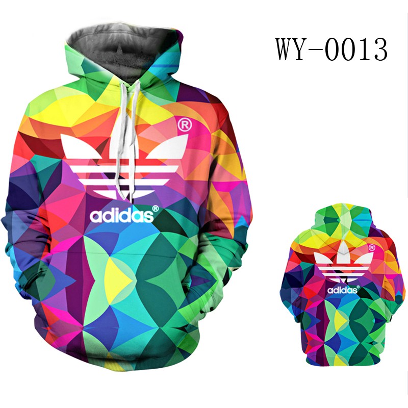 New style hoodie full colours Adidas pattern 3D digital print pullover European and American personality creative pullover hoodies Shopee Philippines