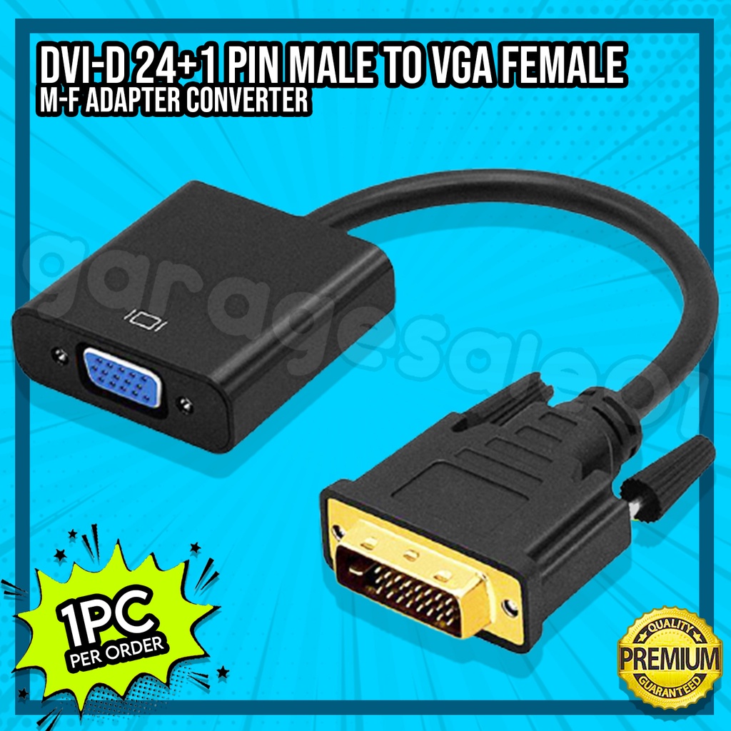 GS DVI-D 24+1 Pin Male to VGA Female Adapter Converter – Monitor ...