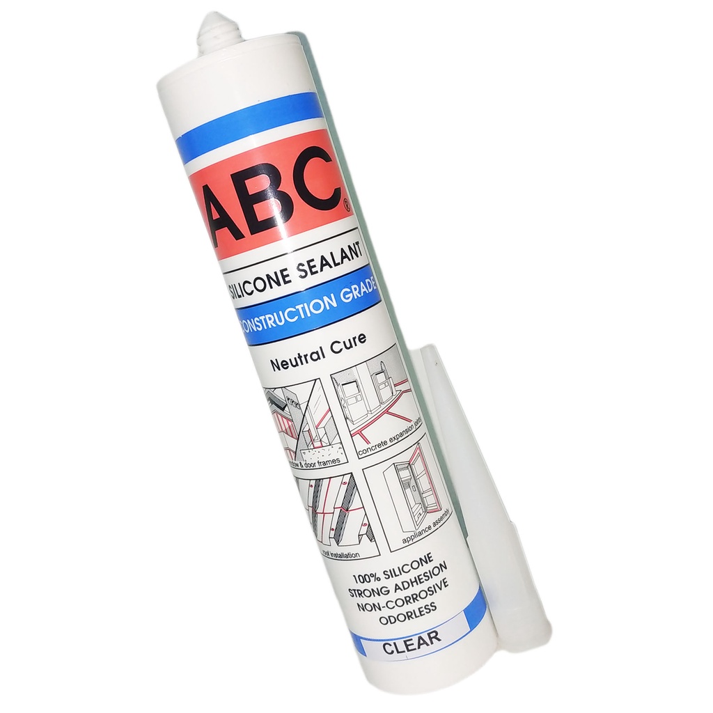 ORIGINAL ABC SILICONE SEALANT CLEAR ( 300 ML ) CONSTUCTION GRADE ...