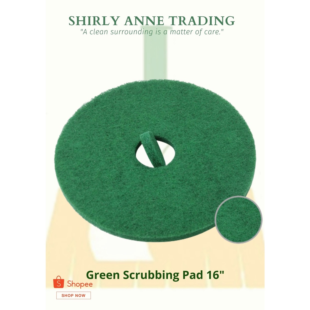 Green Scrubbing Pad 16" & 20" 3M and Ordinary (Floor Scrubbing Pads