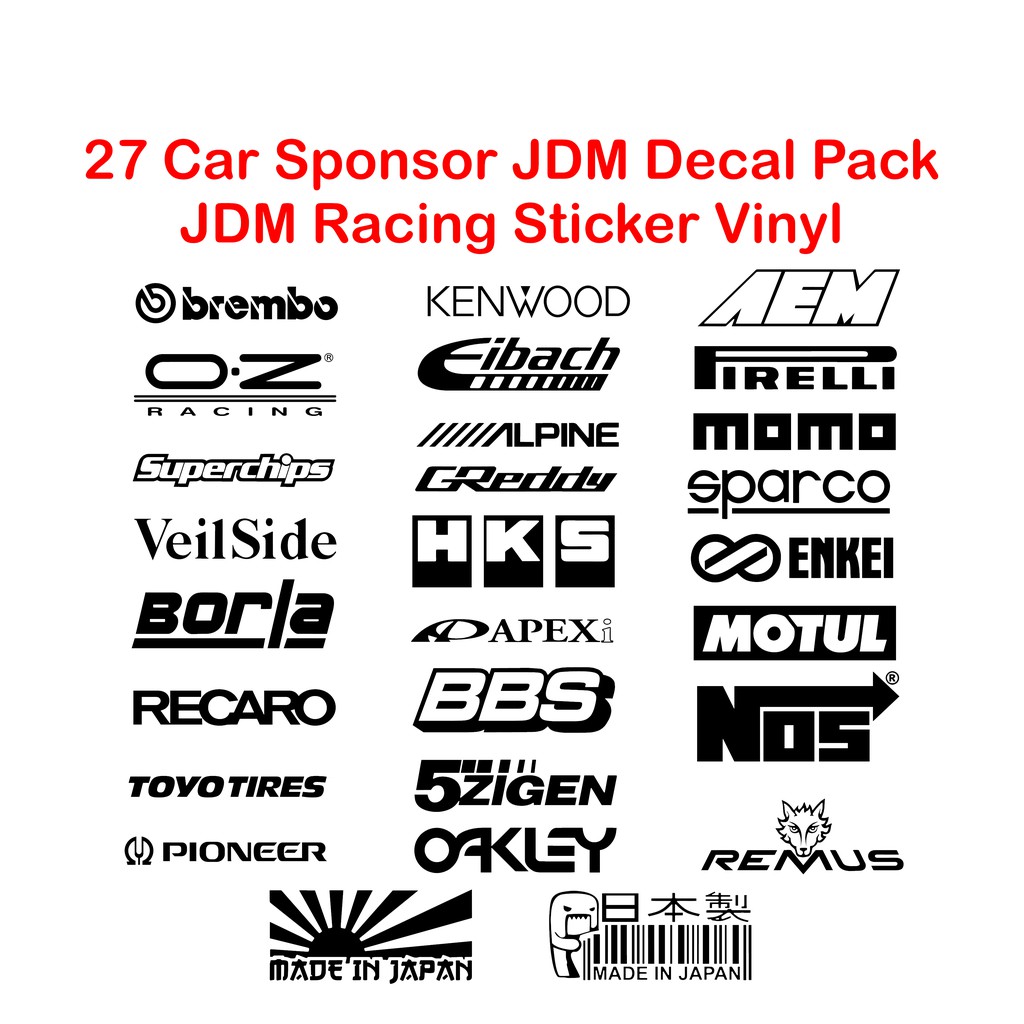 27 Car Sponsor JDM Decal Pack! JDM Racing Sticker Vinyl for Windshield ...