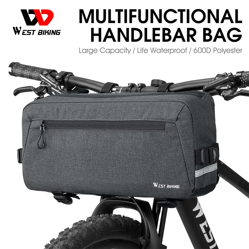 Bicycle Bag Front Tube Bag 6.2L Large Capacity Bicycle Handlebar Bag
