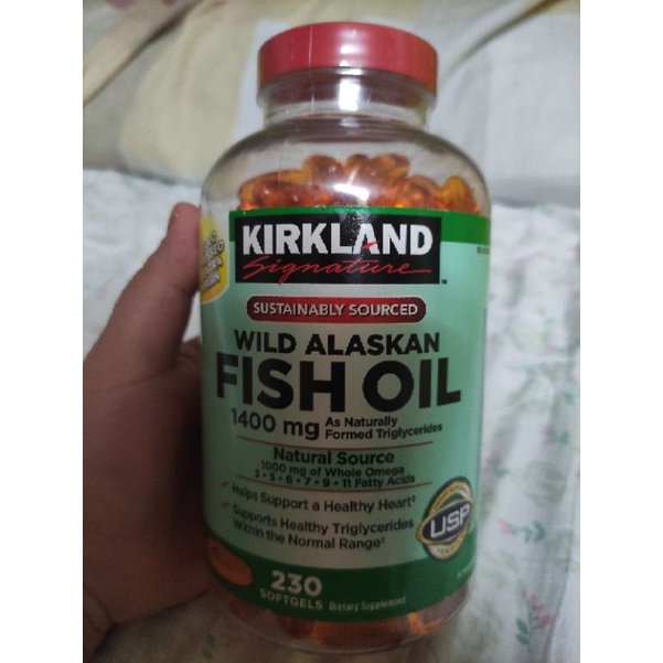KIRKLAND WILD ALASKAN FISH OIL As Naturally1400 mg 230softgels exp 05/