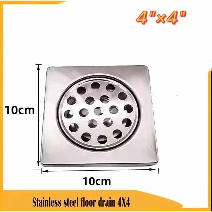 Floor Drain Strainer 4” Floor Strainer with Basket 4x4 Quality Stainless Steel Heavy Duty