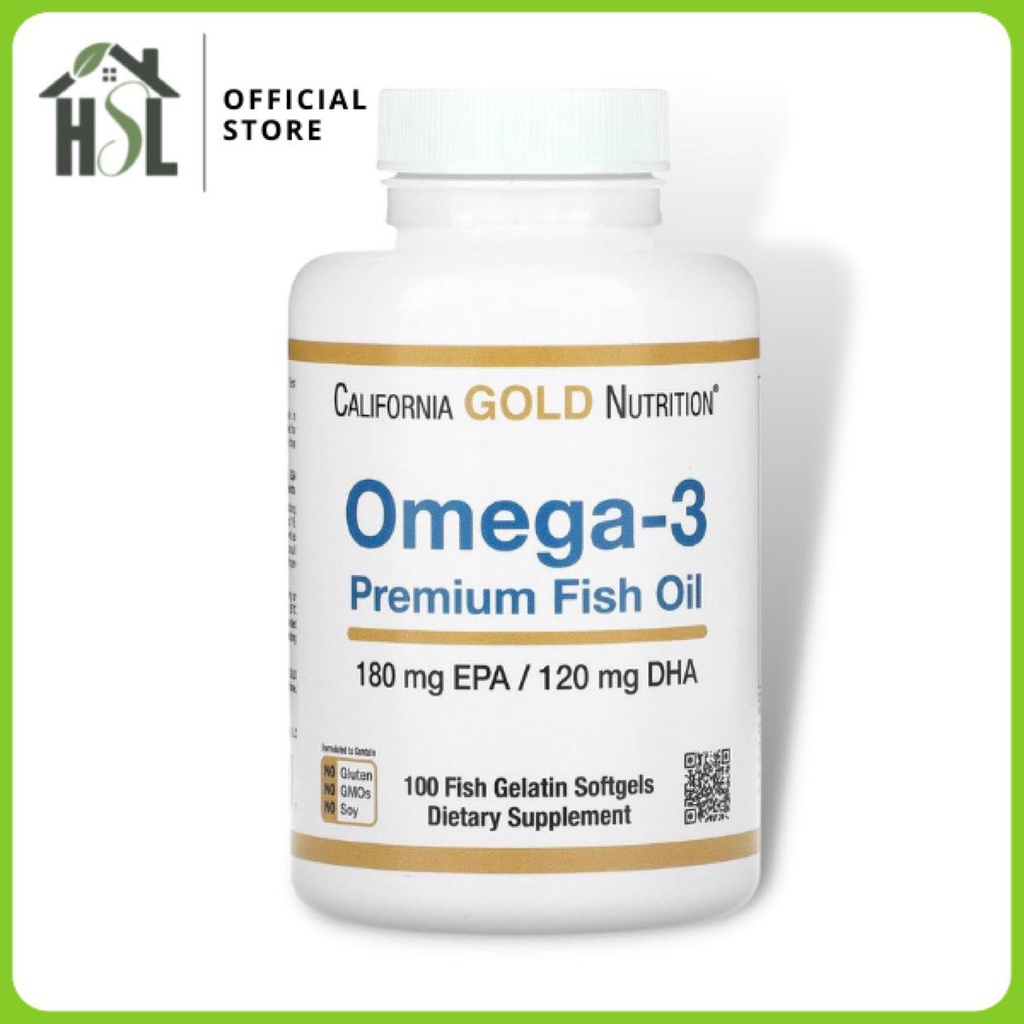 California Gold Nutrition Omega3 Premium Fish Oil 180 mg EPA / 120 mg