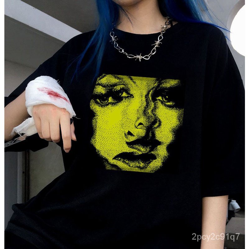 Y2k grunge summer goth women's clothing loose female t-shirt y2k print high  street clothes harajuku