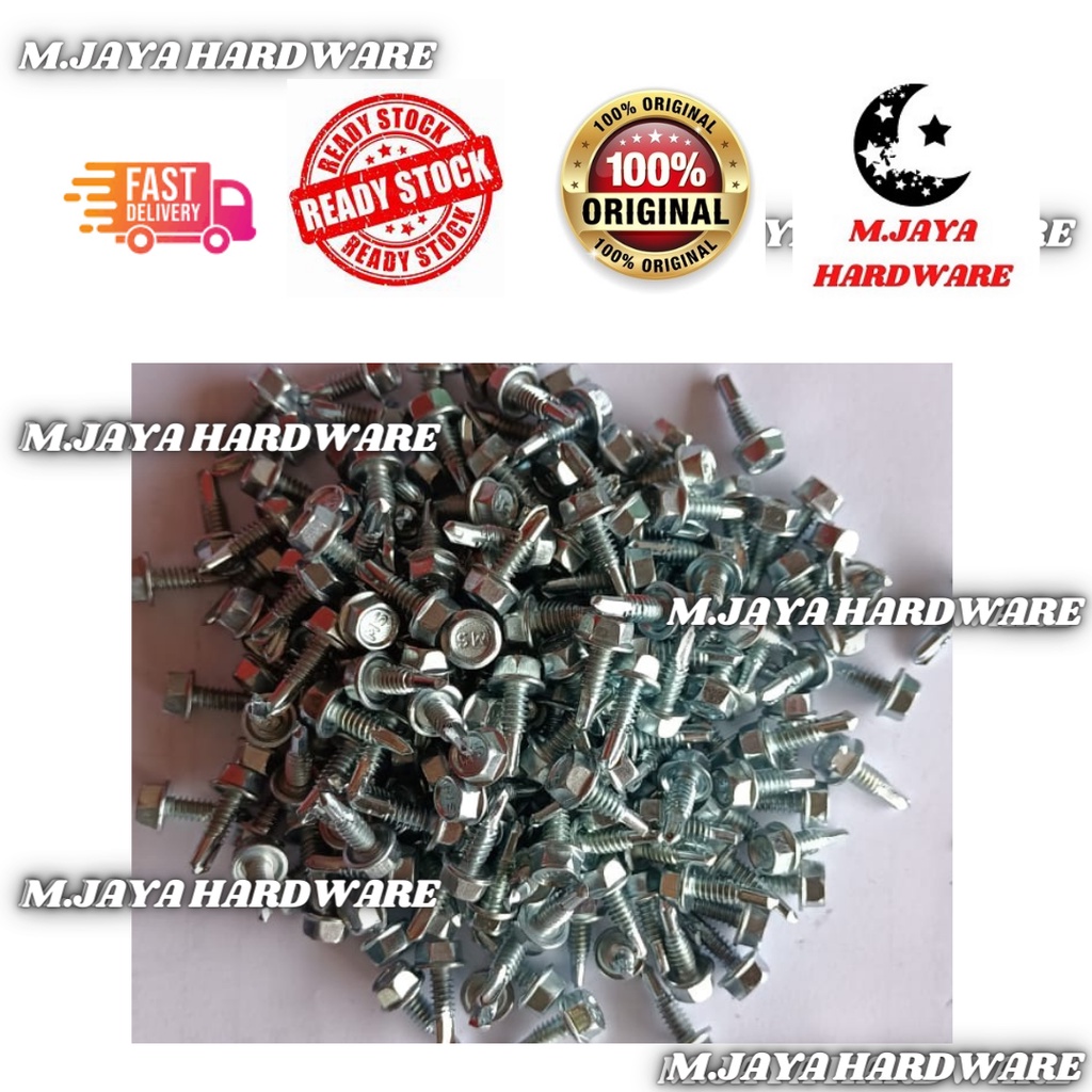 500 1000pcs Mk 516 Dsm Ho 10x5 8 Zph Self Drilling Screw Skru Besi