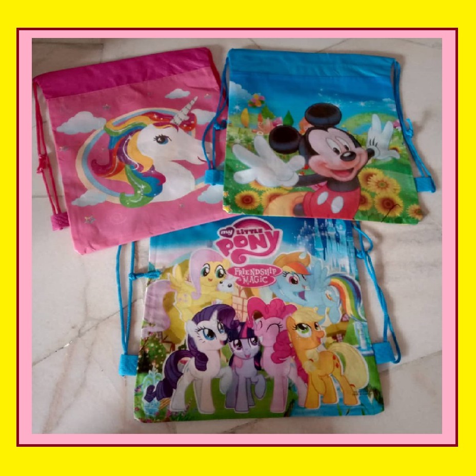 Fabric Drawstring Backpack Econic Loot Bag/ School Bag Ravel Shoulder