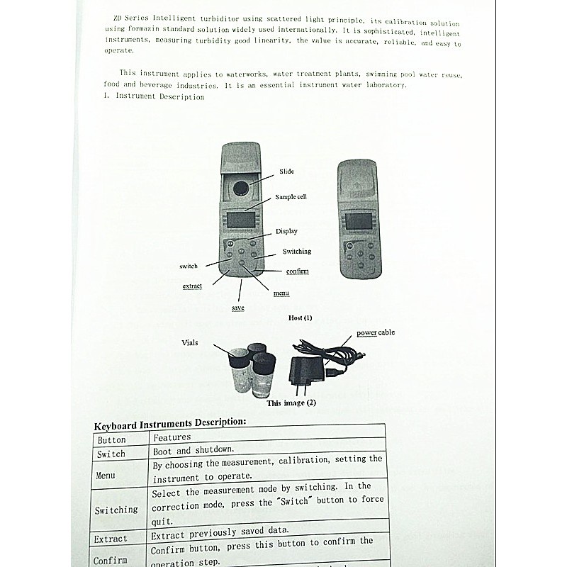 Turbiometer Portable Turbidity Meter With Standard Liquid ZD-2A Range ...