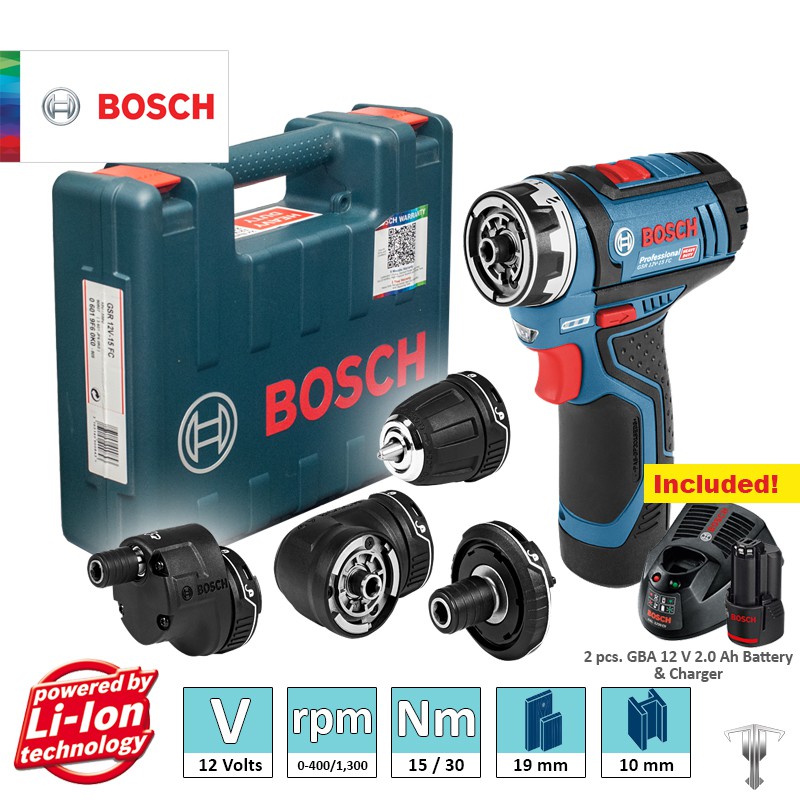 Bosch GSR 12V-15 FC Professional/ 12 volt FlexiClick system 