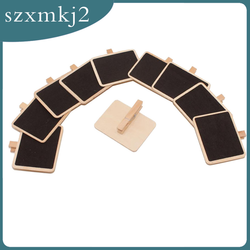 Cutest Pack 10pcs Wooden Blackboard Note Memo Message Board Chalkboard 