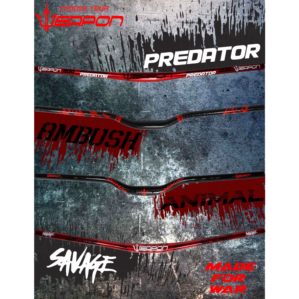 Weapon Handlebar BLACK & RED AMBUSH PREDATOR ANIMAL SAVAGE ORIGINAL ...