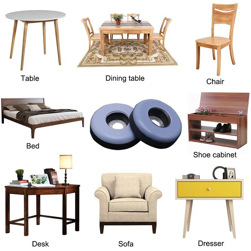 8pack Furniture Foot Pads Rubber Transparent Chair Table Legs Caps