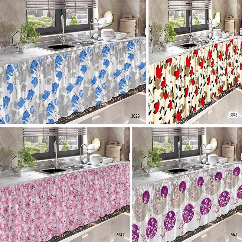 Floral Design Sink Lababo Curtains kurtain Home Decor 1 PCS Waterproof ...