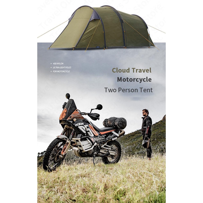 Naturehike Cloud Tourer 2 Tunnel Ultralight Motorcycle 2 Person Camping ...