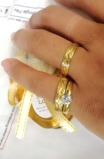Wedding Couple Ring 3in1 Set with Free Box sd14k no fade Shopee Philippines