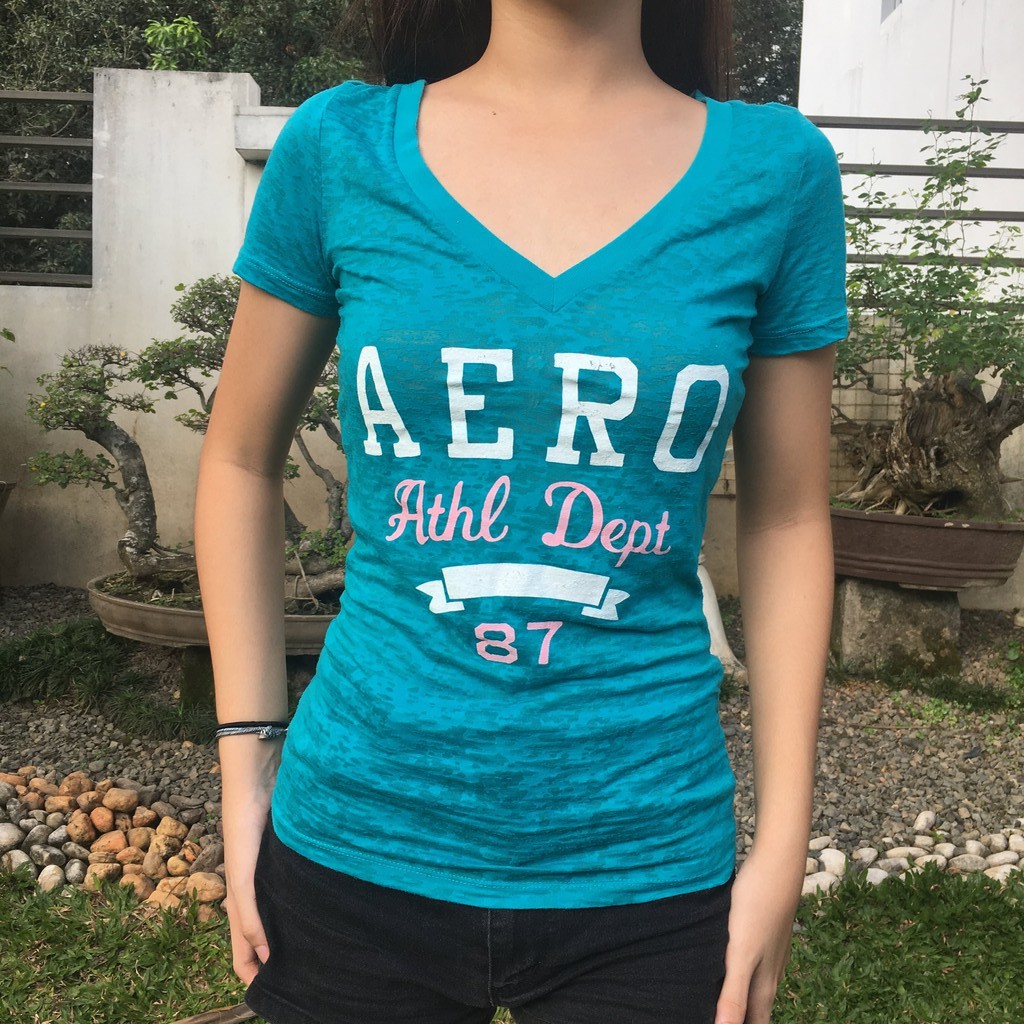 Preloved Aeropostale V-neck T-shirt for Women | Shopee Philippines