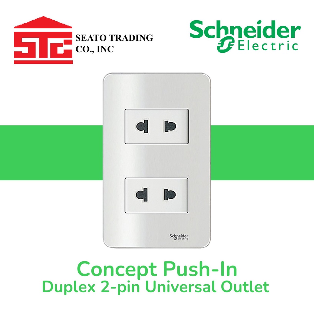 Sockets Schneider Concept Duplex 2 Pin Universal Outlet Push In Ca