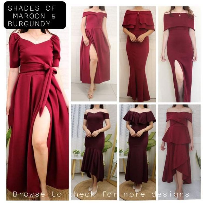 Maroon cocktail dress for wedding deals