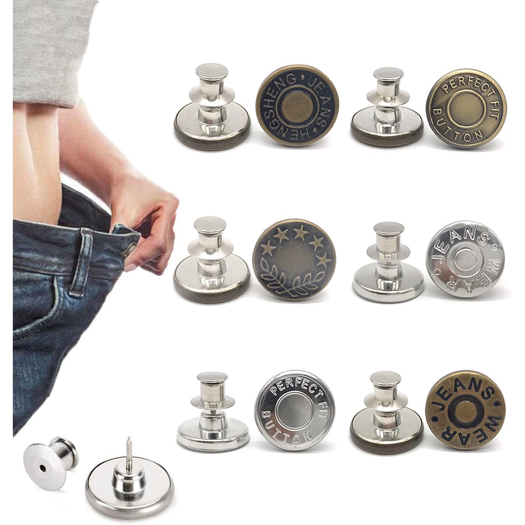 Buttons for Jeans Adjustable Jean Button Pin Pant Waist Tightener No ...